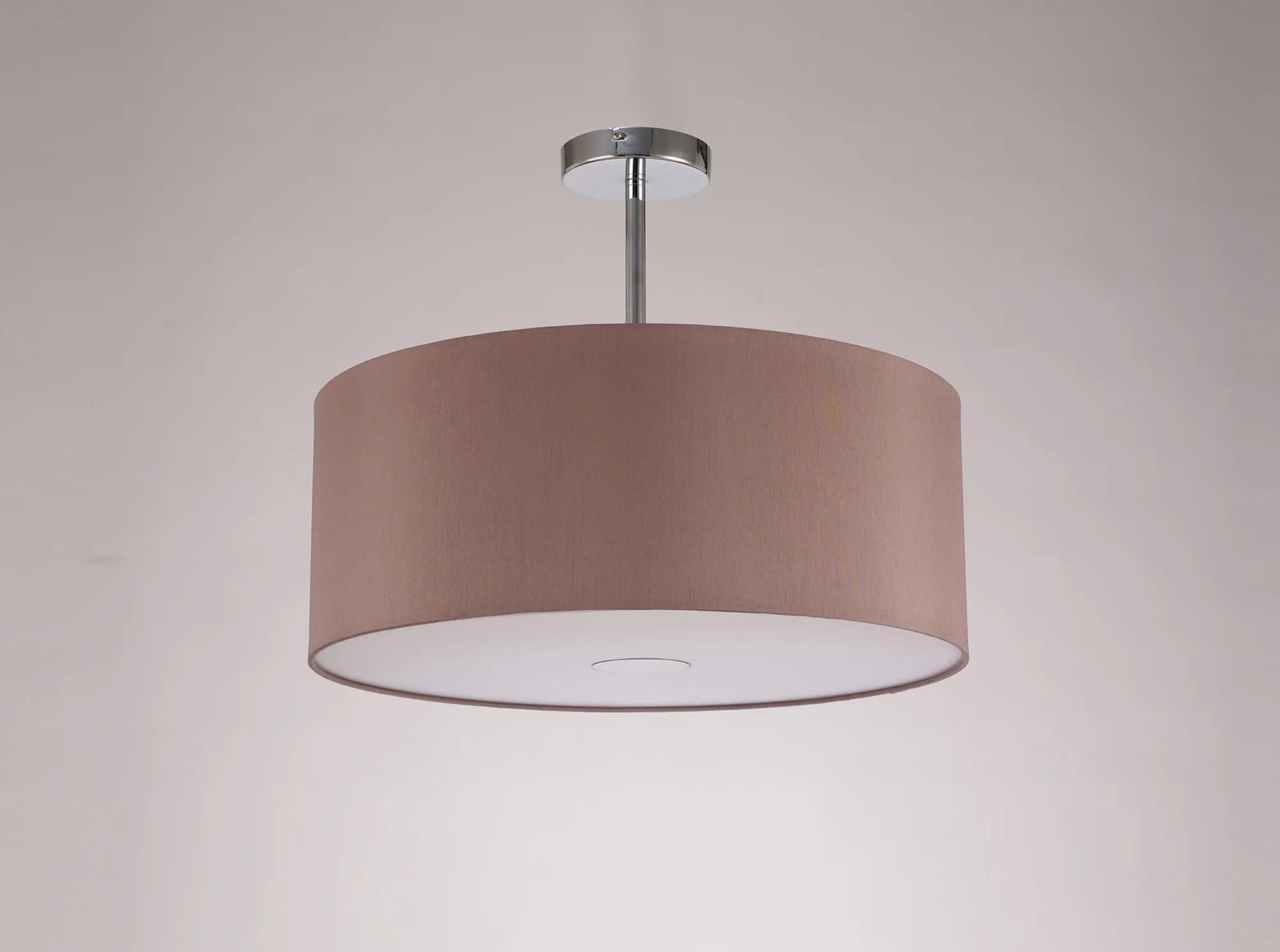 Baymont 50cm Semi Flush 1 Light Polished Chrome, Taupe/Halo Gold, Frosted Diffuser DK0105  Deco Baymont CH TA